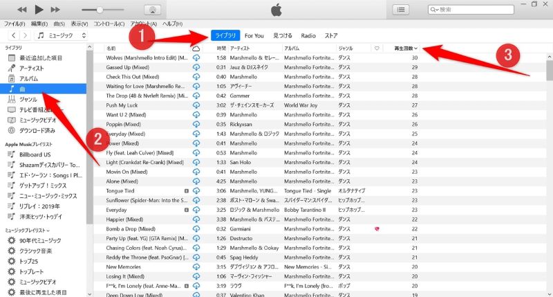 iTunesで再生回数を表示
