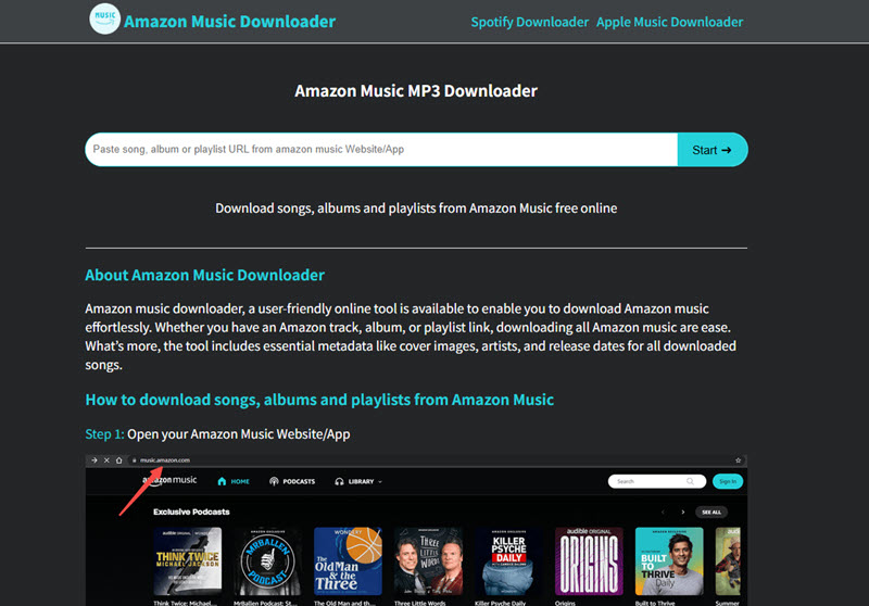 Amazon Music Downaloderの画面