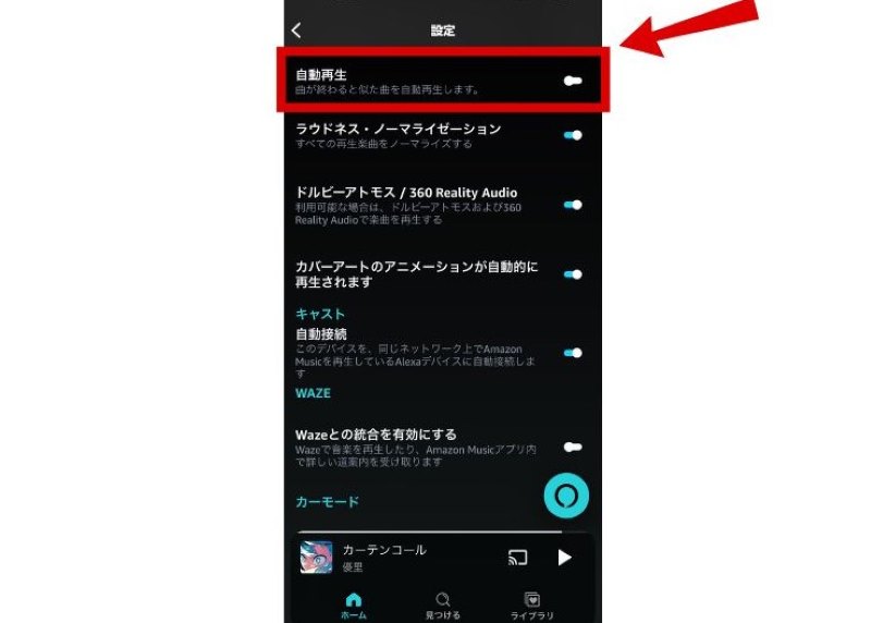 「自動再生」をオフ