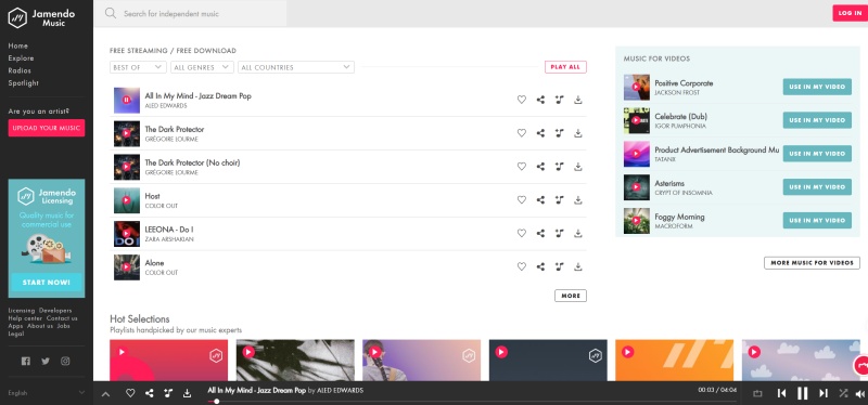 学校のタブレットでJamendo Music無料サイトで音楽を聴く
