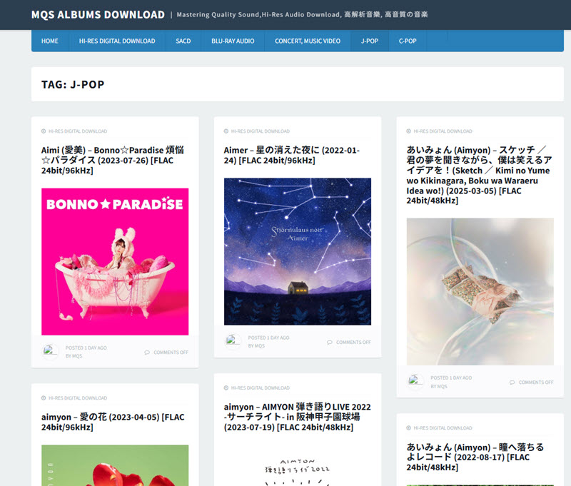 MQS Albums downloadでダウンロード