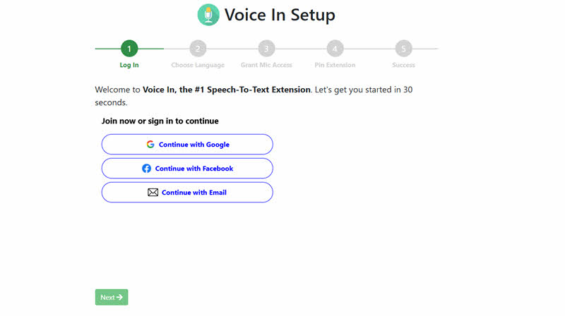 Voice Inをログイン