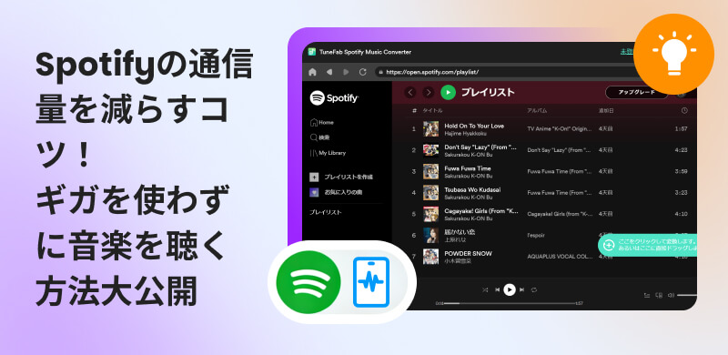 Spotifyのデータ通信量