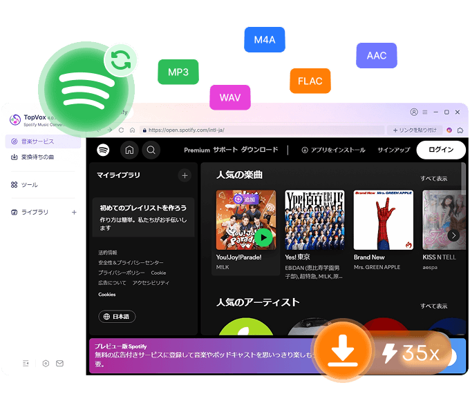 TopVox Spotify音楽変換