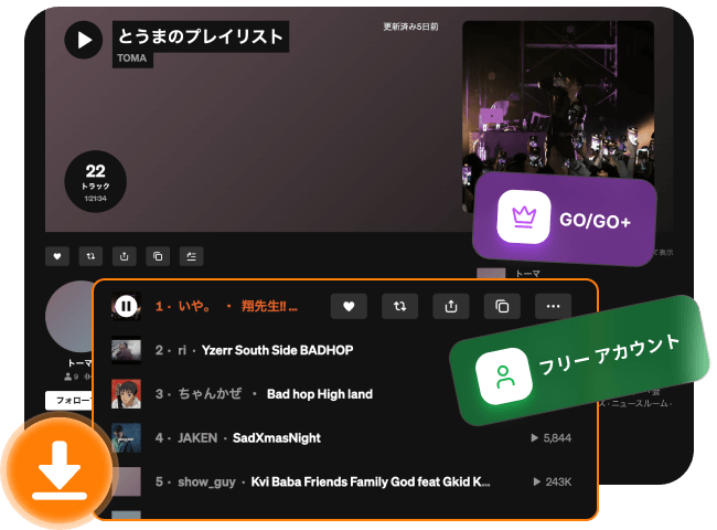 SoundCloudの音楽コンテンツをまとめて保存