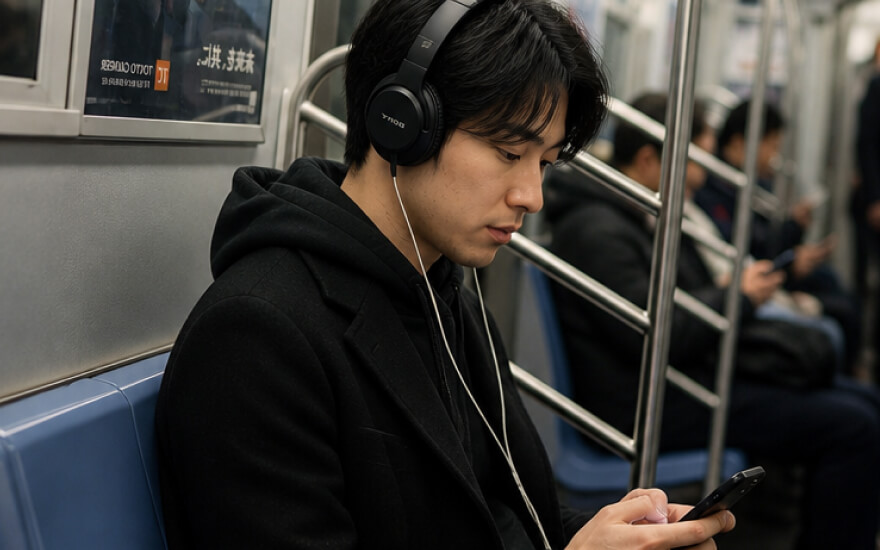 通勤・通学中に音楽を聴く